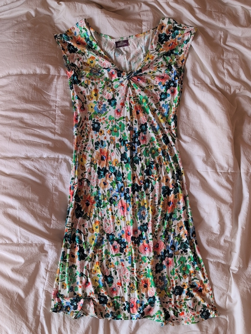 Salaam Floral Twist-Front Dress in Multicolor